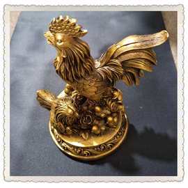 黄铜生肖鸡摆件 铜器子母鸡销售 可以适合风水方面的摆件工艺品款