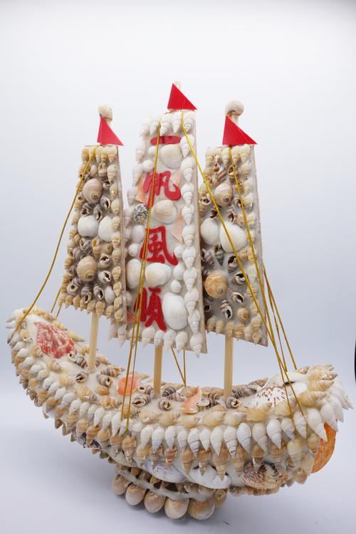 厂家销售小贝壳海螺工艺品 贝壳帆船一帆风顺 贝壳船旅游纪念礼品